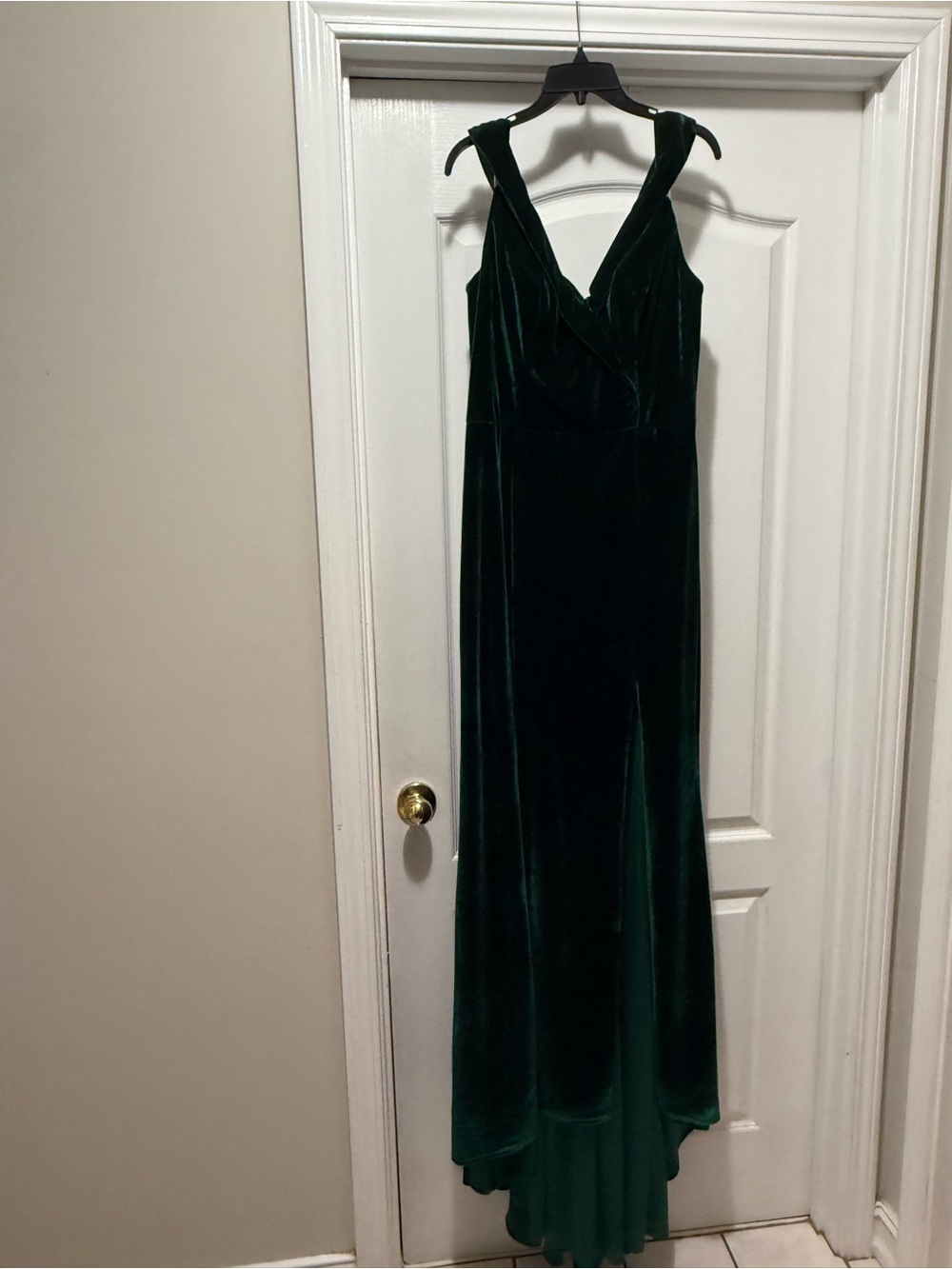 JJ’s House Emerald Green Velvet Evening Gown High Low Formal Dress Women’s 12